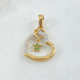 Dije Silueta Corazón Estrella Colgante 2.4gr / 2.7cm / Oro 18K *