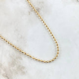 Cadena Militar 17.7gr / 60cm / 3mm Bolas Diamantadas Oro Amarillo 18K ©