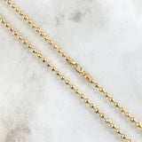 Cadena Militar 17.7gr / 60cm / 3mm Bolas Diamantadas Oro Amarillo 18K ©
