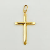 Dije Cruz Puntas Planas 0.7gr / 3cm / Oro Amarillo 18K