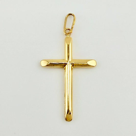 Dije Cruz Puntas Planas 0.55gr / 2.5cm / Oro Amarillo 18K