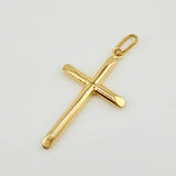 Dije Cruz Puntas Planas 0.5gr / 2.5cm / Oro Amarillo 18K