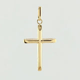 Dije Cruz Puntas Planas 0.8gr / 3.5cm / Oro Amarillo 18K