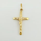 Dije Cruz Cristo Puntas Planas 0.85gr / 3cm / Oro Amarillo 18K ©