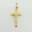 Dije Cruz Cristo Puntas Planas 0.55gr / 2.7cm / Oro Amarillo 18K *
