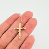 Dije Cruz Cristo Puntas Planas 0.85gr / 3cm / Oro Amarillo 18K