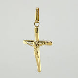 Dije Cruz Cristo Puntas Planas 0.9gr / 3cm / Oro Amarillo 18K ©