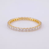 Anillo Carril Tupido Diamantes 40pts 1.3g / T7 3/4 Oro Amarillo 18K