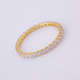 Anillo Carril Tupido Diamantes 40pts 1.35g / T8 Oro Amarillo 18K