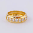 Anillo Medio Carril Moisanitas 27pts 6.2g / T6 3/4 Oro Amarillo 18K