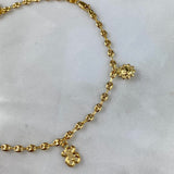 Tobillera GC Calabrote 4.7gr / 26cm / 3.4mm "Carita Feliz-Corona-Cruz-Oso-Sol" Oro Amarillo