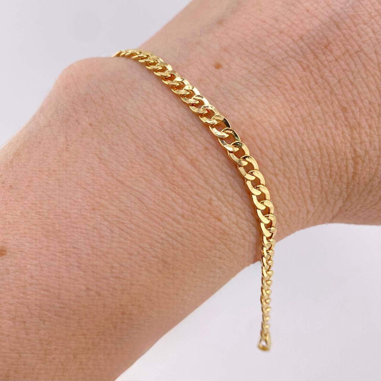 Pulso Cubano 2.75gr / 18.5cm / 3.3mm Oro Amarillo 18K *