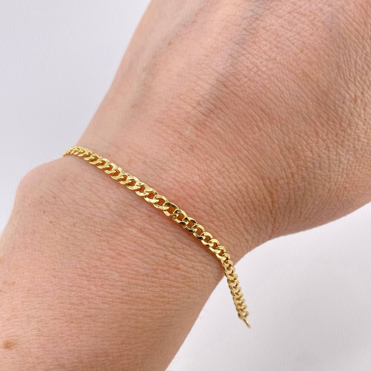 Pulso Cubano 1.7gr / 17cm / 2.8mm Oro Amarillo +1 18K *