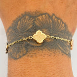 Pulso Trebol Aro Seguido 3.1gr / 18.5cm / 2mm Tres Oros 18K &