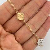 Pulso Trebol Aro Seguido 3.1gr / 18.5cm / 2mm Tres Oros 18K &