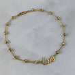 Tobillera Love 4.15gr / 25cm / 4mm Bolas Diamantadas Oro Amarillo