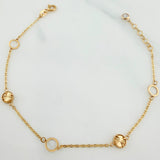 Pulso Modulable Aro Seguido Circulos 1.7 g / 19.7 cm - 17.3 cm / 1.19 mm Oro Amarillo 18K