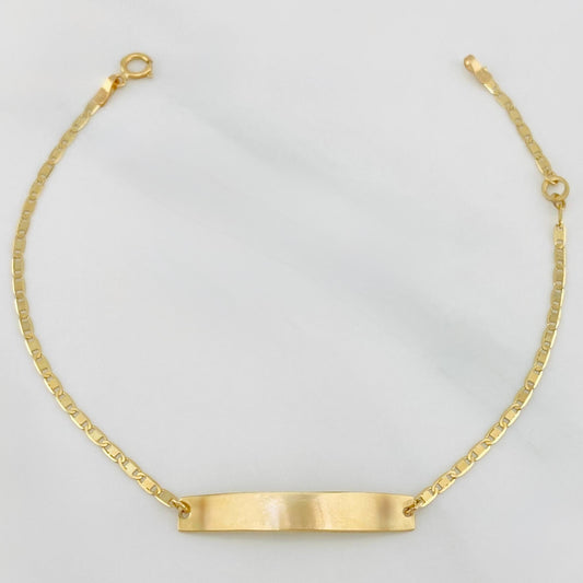 Pulso Modulable Escalera Plana Placa Rectangular 1.4 g / 17.5 cm - 15.4 cm / 1.5 mm Oro Amarillo 18K