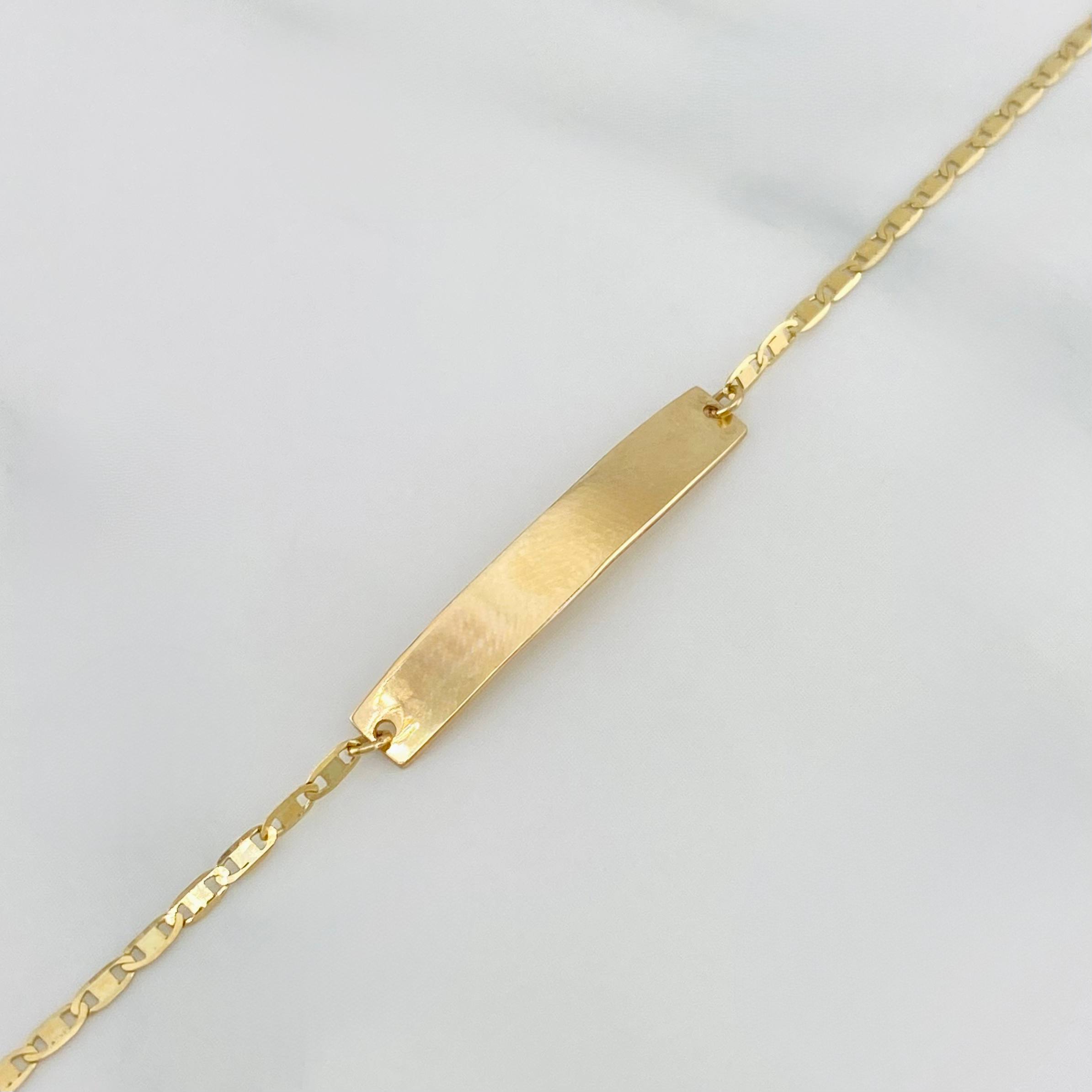 Pulso Modulable Escalera Plana Placa Rectangular 1.45 g / 17.5 cm - 15.3 cm / 1.5 mm Oro Amarillo 18K