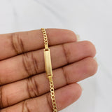 Pulso Cubano Placa Rectangular 1.7 g / 16.3 cm / 2.31 mm Oro Amarillo 18K