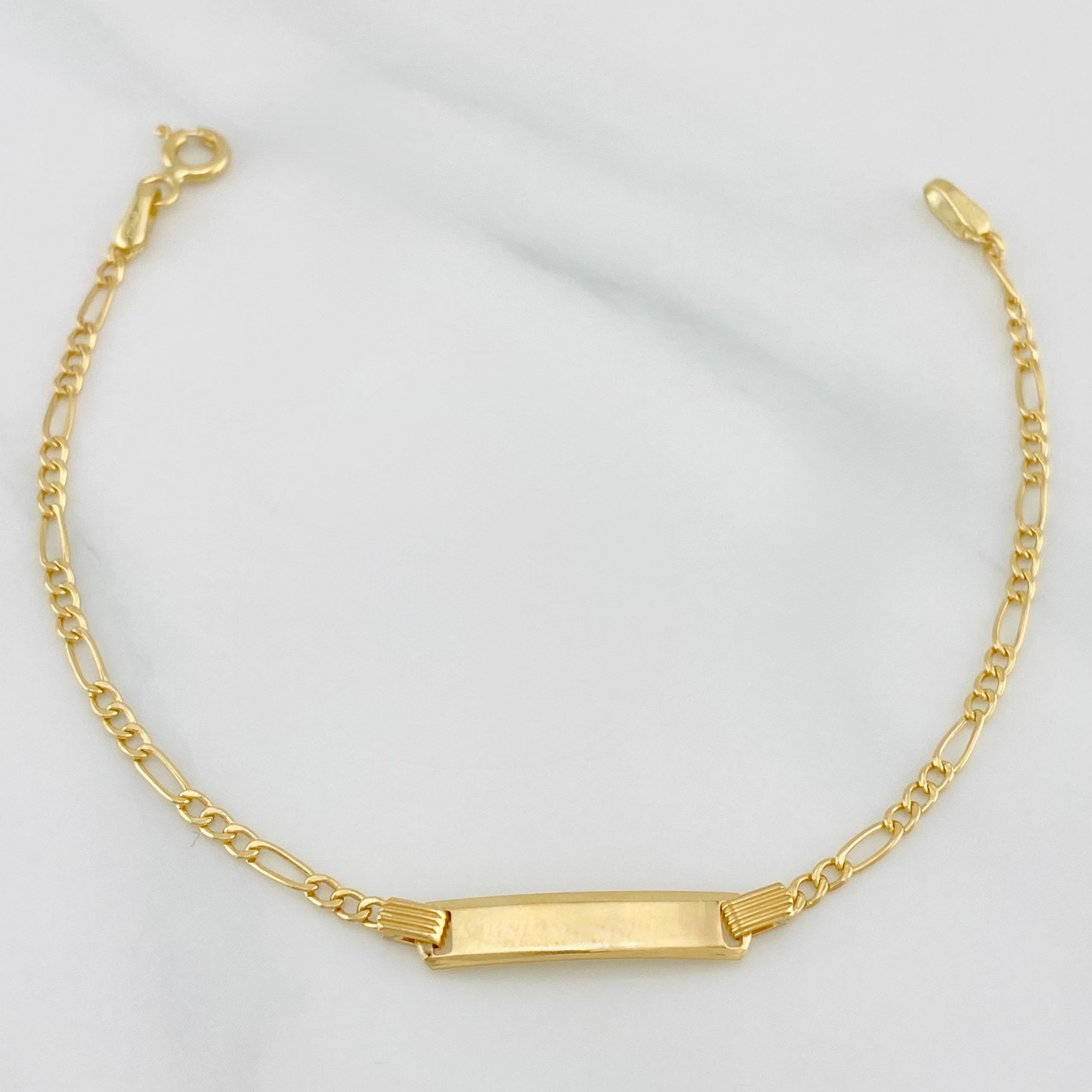 Pulso Fígaro Placa Rectangular 1.55 g / 16.2 cm / 1.91 mm Oro Amarillo 18K