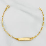 Pulso Fígaro Placa Rectangular 1.55 g / 16.2 cm / 1.91 mm Oro Amarillo 18K