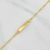 Pulso Fígaro Placa Rectangular 1.55 g / 16.2 cm / 1.91 mm Oro Amarillo 18K