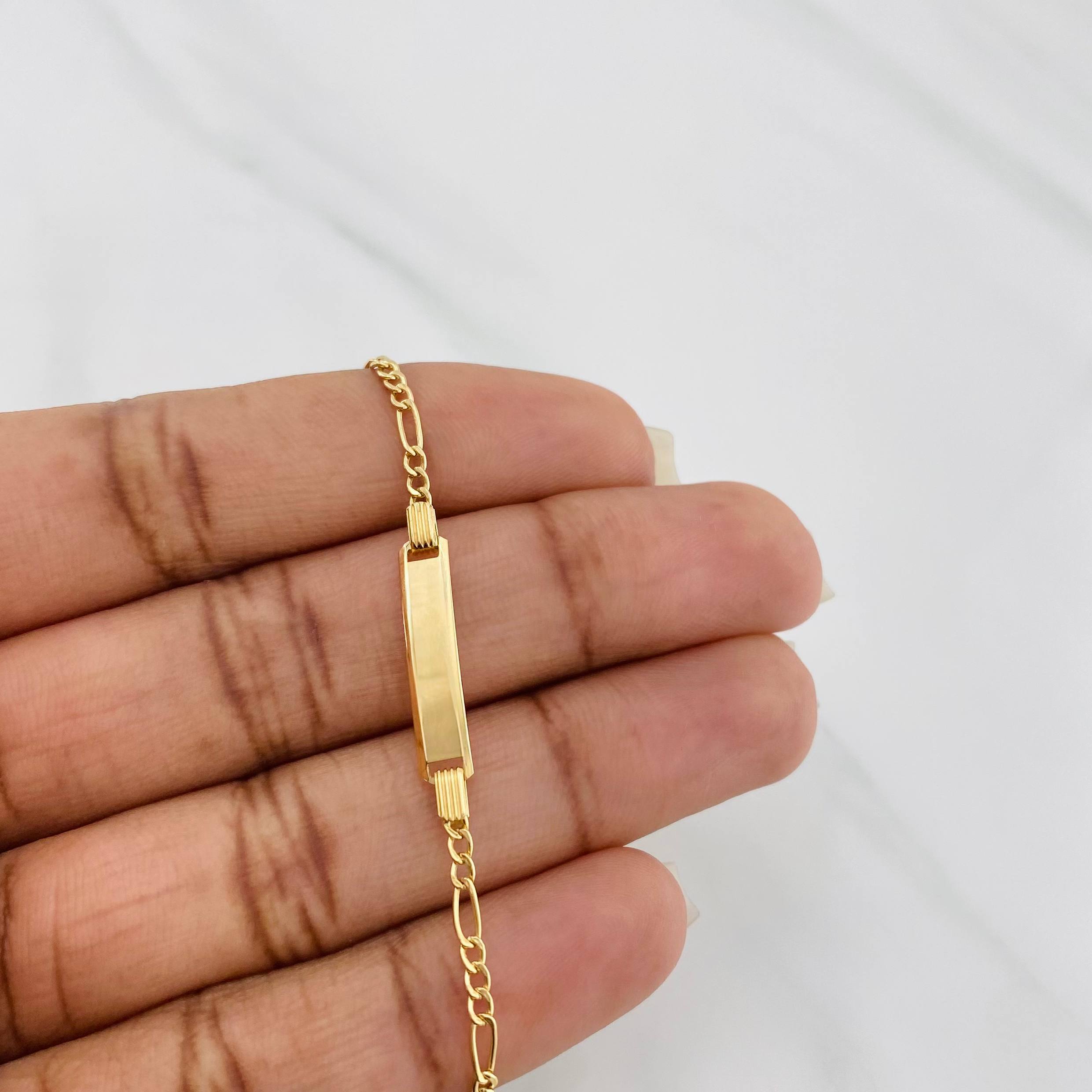 Pulso Fígaro Placa Rectangular 1.55 g / 16.2 cm / 1.91 mm Oro Amarillo 18K