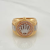 Anillo Corona 10.55gr / T7 3/4 / Tres Oros 18K