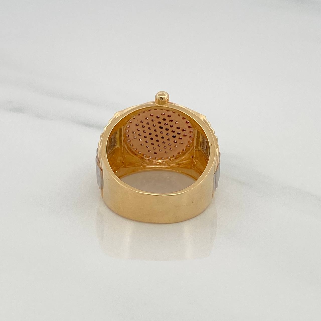 Anillo Corona 10.55gr / T7 3/4 / Tres Oros 18K