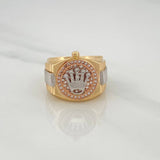 Anillo Corona 10.55gr / T7 3/4 / Tres Oros 18K