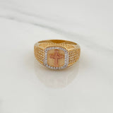 Anillo Sello Cruz 8.8gr / T9 1/2 / Tres Oros 18K