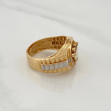 Anillo Corona 7.9gr / T8 1/4 / Dos Oros Amarillo Blanco 18K $