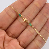 Pulso Escalera Plana Estrella Esmeralda 1.3gr / 18cm / 1.25mm Oro Amarillo 18K %