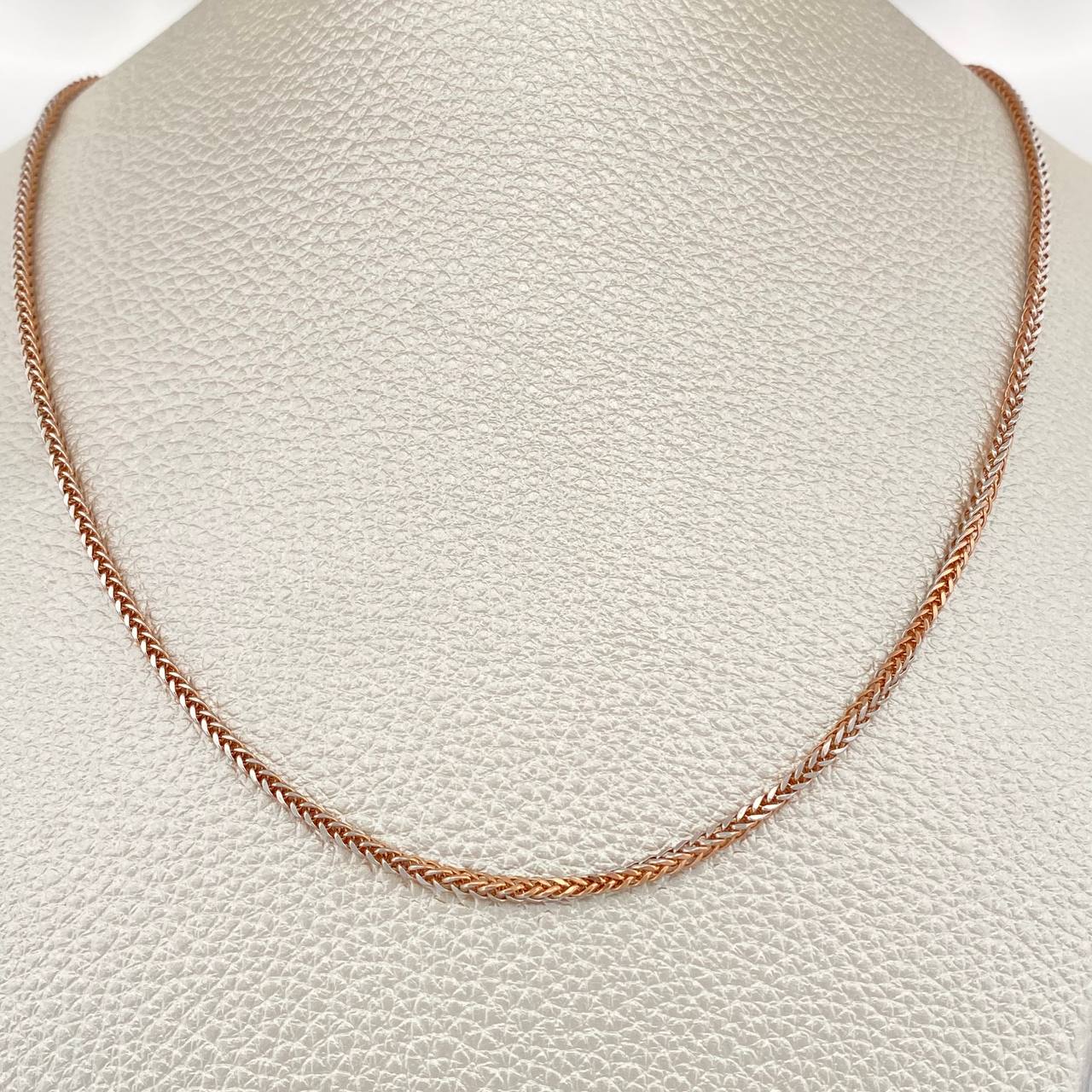 Cadena Franco 5.4gr / 60cm / 1.75mm Dos Oros Blanco Rosa +3 18K %