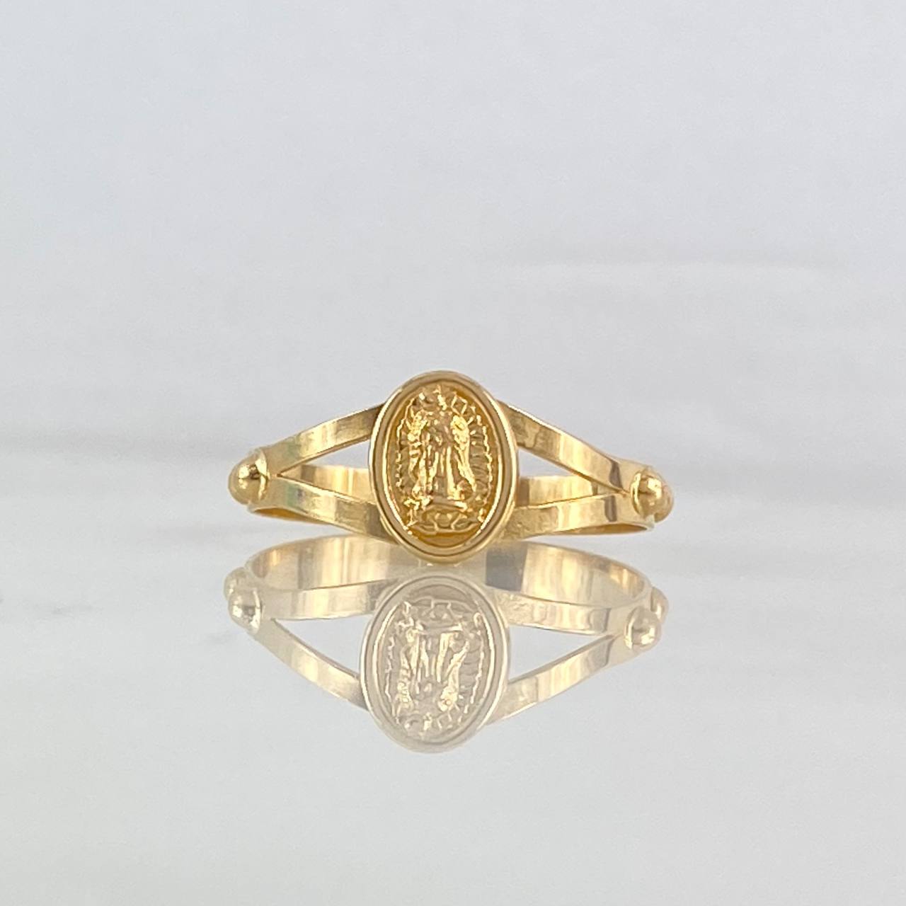 Anillo Virgen de Guadalupe 1.75gr / T8 1/4 / Esferas Oro Amarillo