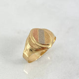 Anillo Sello Ovalo 2.1gr / T9 1/2 / Texturizado Tres Oros