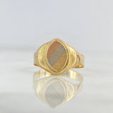 Anillo Sello Ovalo 2.1gr / T9 1/2 / Texturizado Tres Oros