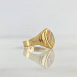 Anillo Sello Ovalo 2.1gr / T9 1/2 / Texturizado Tres Oros