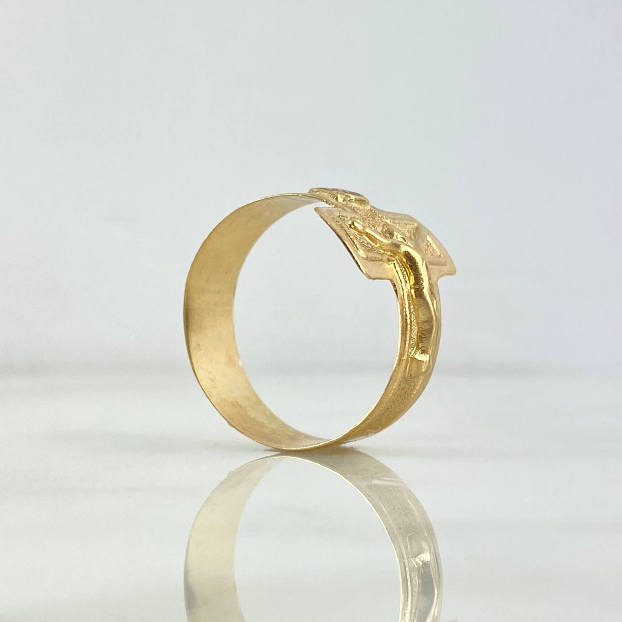 Anillo Cruz Cristo 3.15gr / T10 1/2 / Oro Amarillo ©