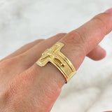 Anillo Cruz Cristo 3.15gr / T10 1/2 / Oro Amarillo ©