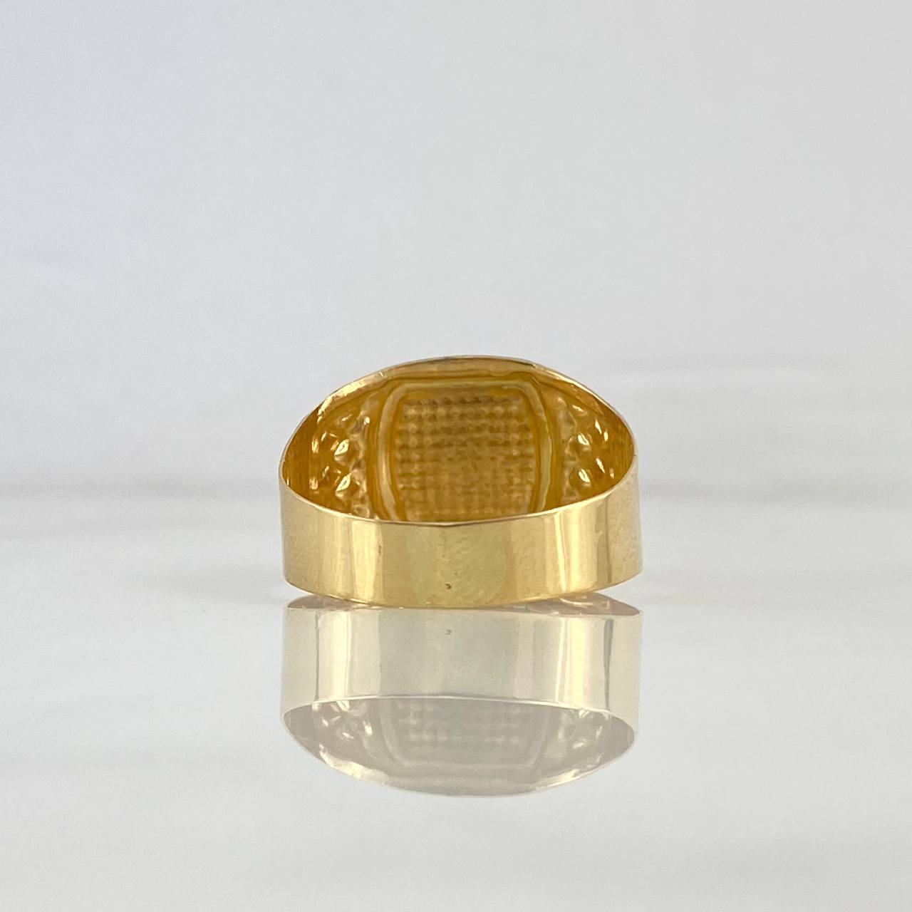 Anillo Sello Herradura Caballo 2.6gr / T10 1/2 / Rectangulo Mate Oro Amarillo *