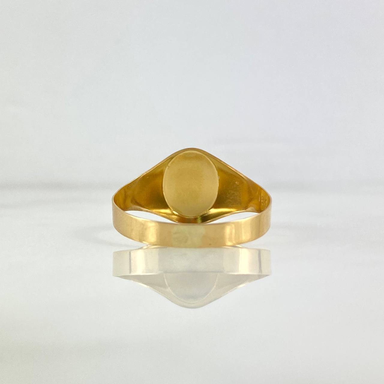 Anillo Sello Cristo 1.85gr / T10 1/2 / Rayado Oro Amarillo ©