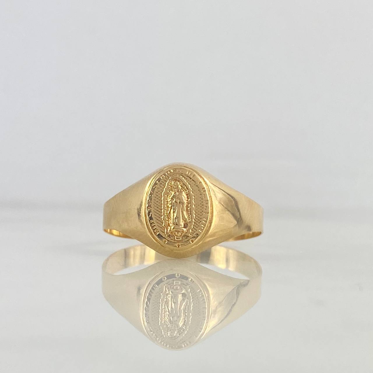 Anillo Sello Virgen de Guadalupe 1.95gr / T10 1/4 / Ovalado Oro Amarillo