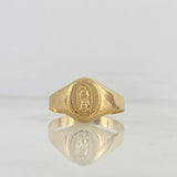 Anillo Sello Virgen de Guadalupe 1.95gr / T10 1/4 / Ovalado Oro Amarillo