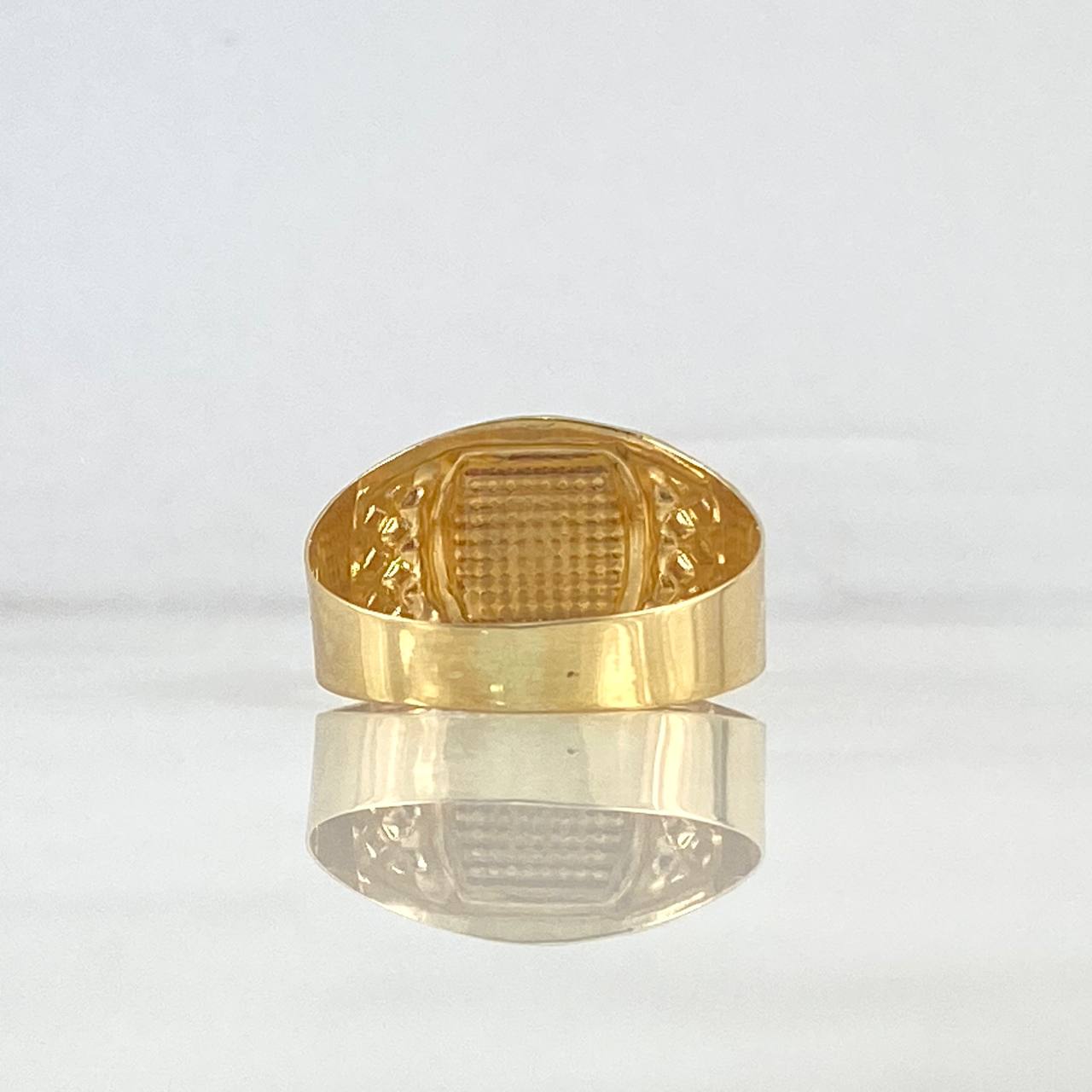 Anillo Sello Cruz Cristo 2.25gr / T10 3/4 / Texturizado Oro Amarillo