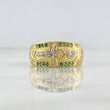Anillo Cristo Cruz 4.45gr / T9 / Escamado Circones Verde Blanco Dos Oros Amarillo Blanco