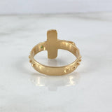 Anillo Cruz Cristo 6gr / T10 / Circon Verde Oro Amarillo
