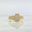 Anillo Cruz 4.85gr / T10 1/4 / Circones Blancos Oro Amarillo ©