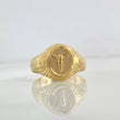 Anillo Sello Cristo 1.95gr / T9 3/4 / Mate Texturizado Oro Amarillo